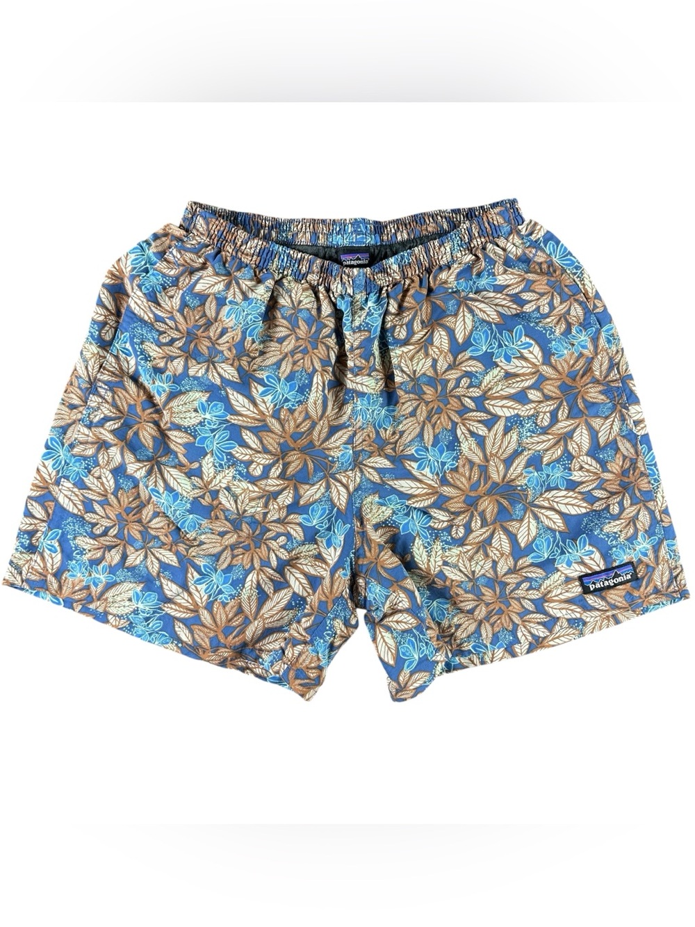 Patagonia Blue & Brown Floral Men's Swim Board Shorts